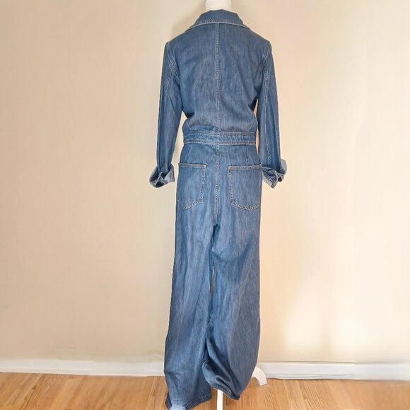 Madewell Denim Tailored Jumpsuit in Norvell Wash Size 10 - Picture 7 of 10